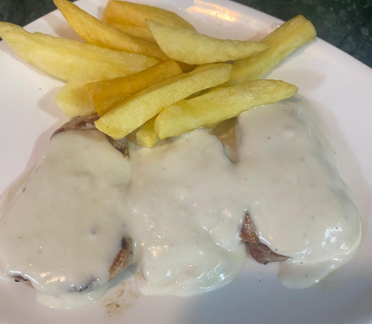 Solomillo de cerdo salsa roquefort
